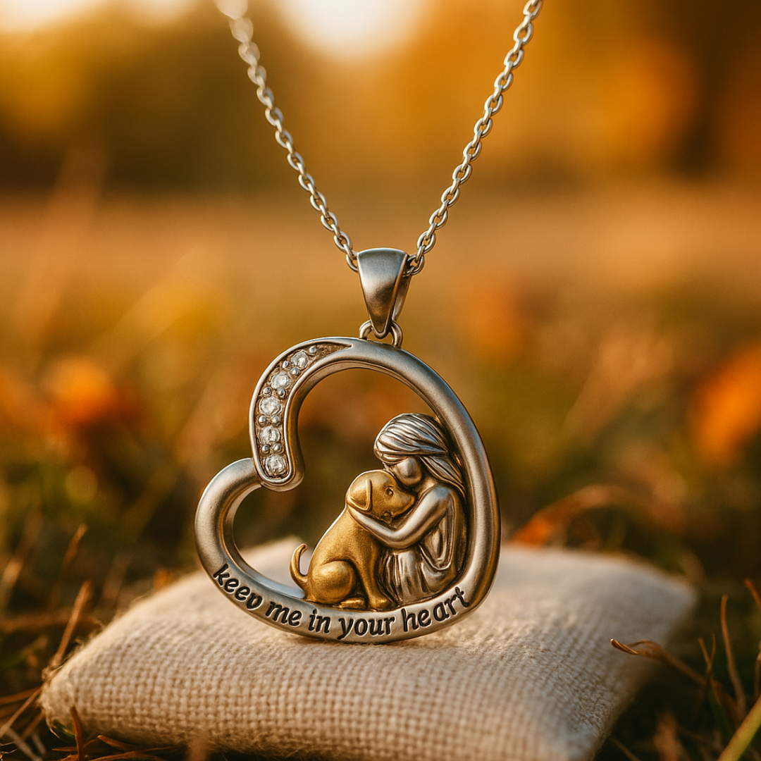 Silfurhjartahálsmen með hundi og sirkonsteinum - Laura Gioielli