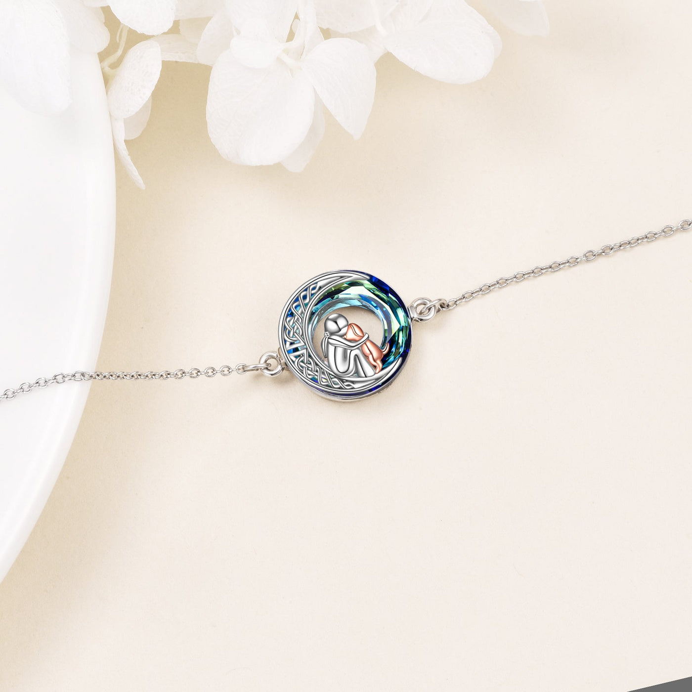 Stillanlegt armband úr sterlingssilfri með hundasjarma