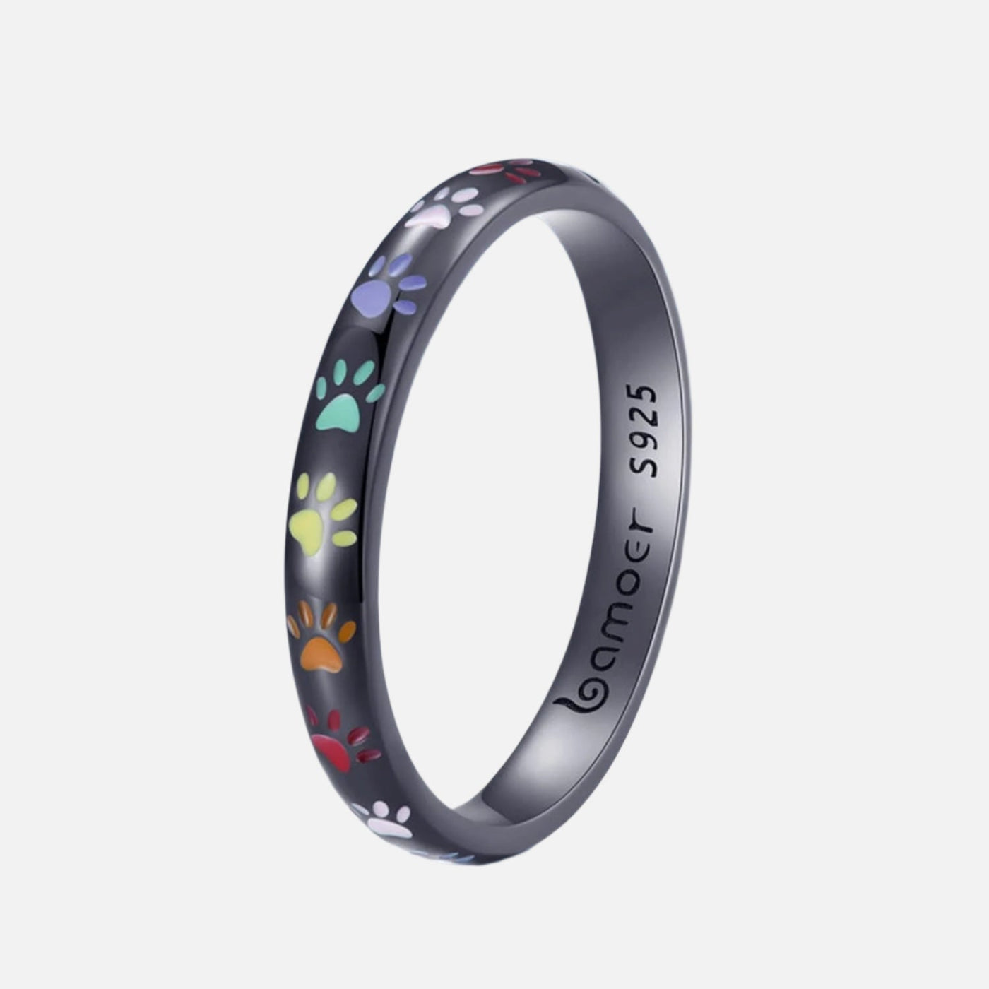 Hringur úr sterlingssilfri með loppuförum