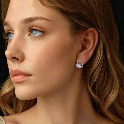 925 silfur eyrnalokkar með sofandi hvolpi