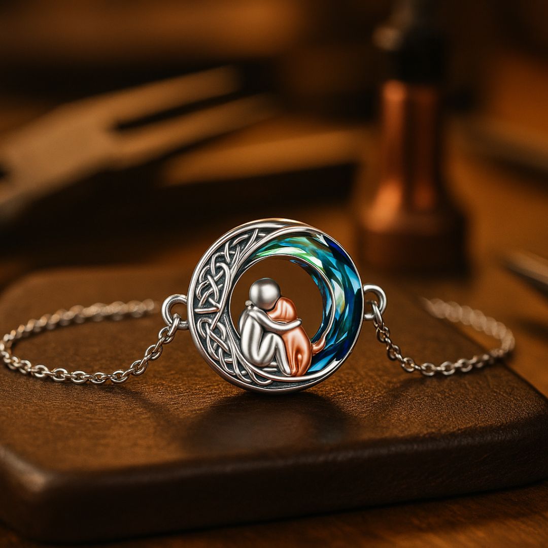 Stillanlegt armband úr sterlingssilfri með hundasjarma