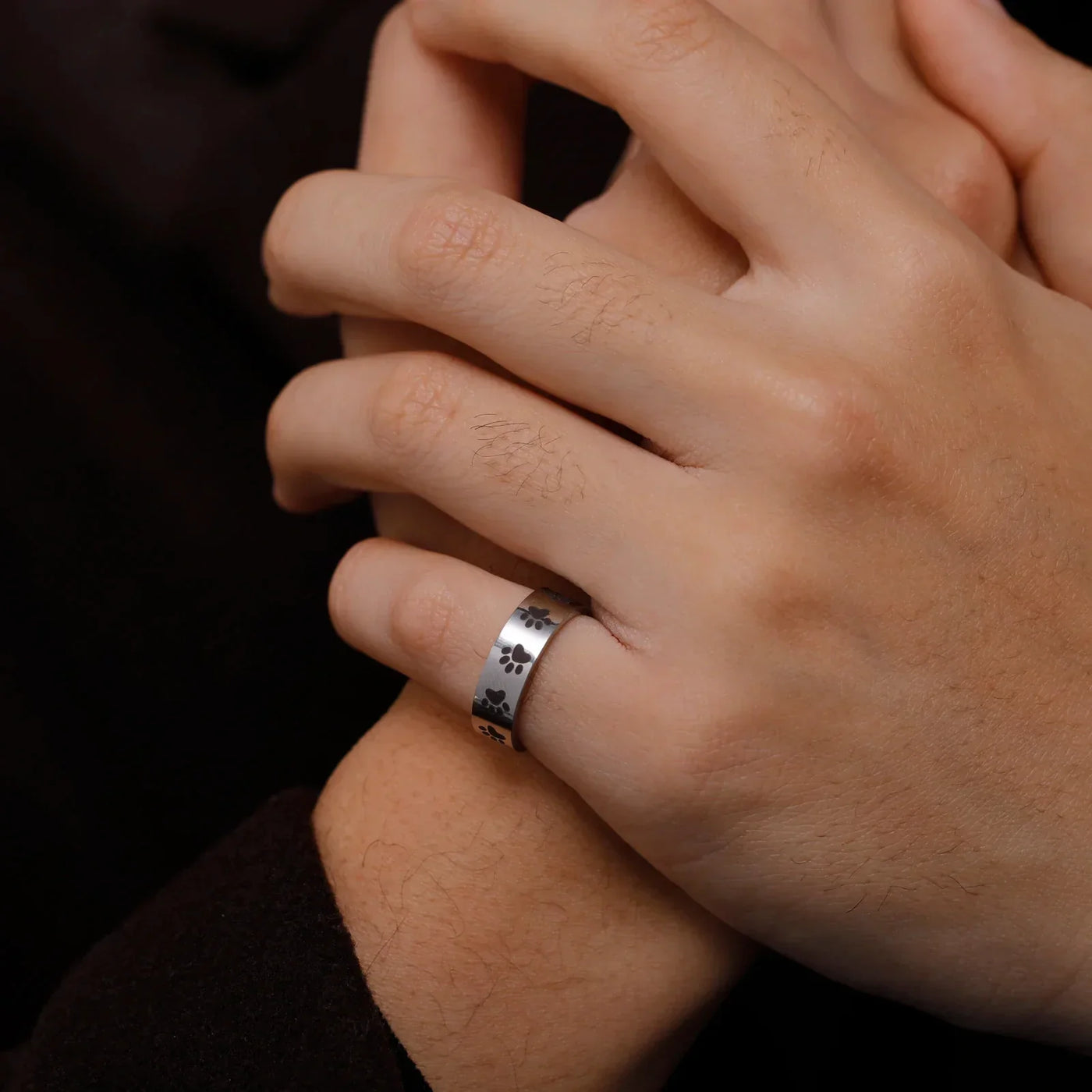 Handgerður loppuafritunarhringur úr ryðfríu stáli