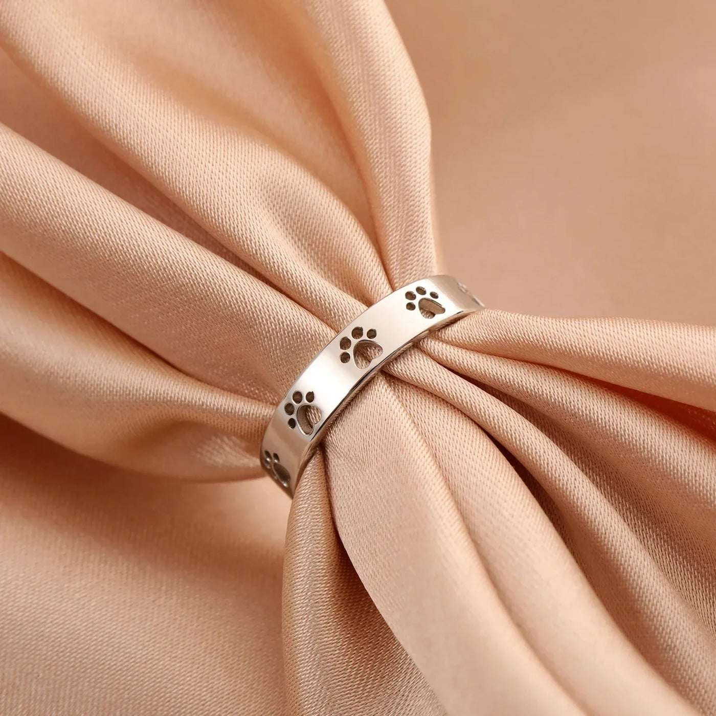 Gullhúðaður hringur með prentun - Ryðfrítt stál