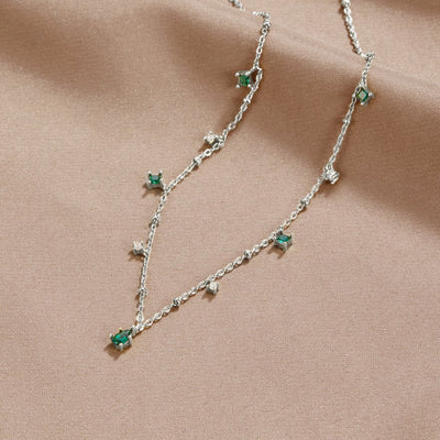 Emily silfurhálsmen með kristöllum