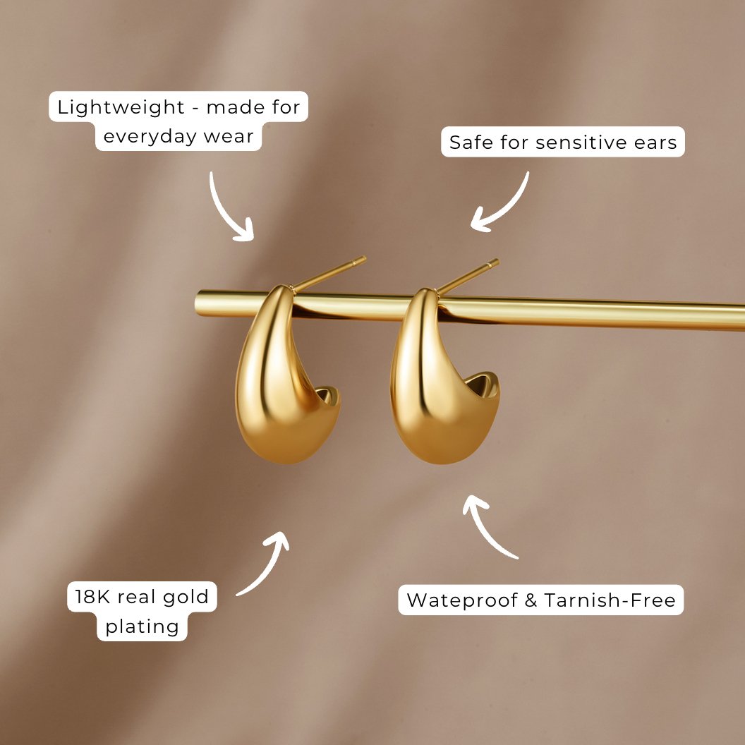 Mini gullnir bogadregnir hringir