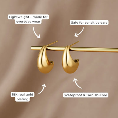 Mini gullnir bogadregnir hringir