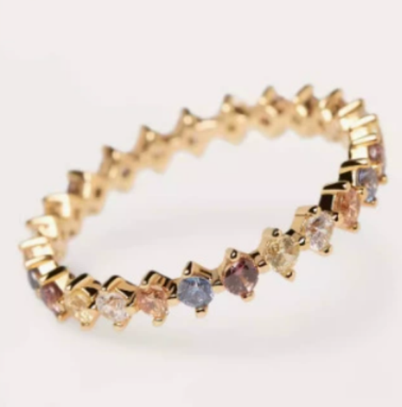 Adeline regnbogakristalhringur